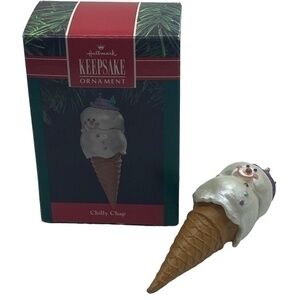 Hallmark Keepsake Vintage Chilly Chap Christmas Ornament 1991 Ice Cream Cone